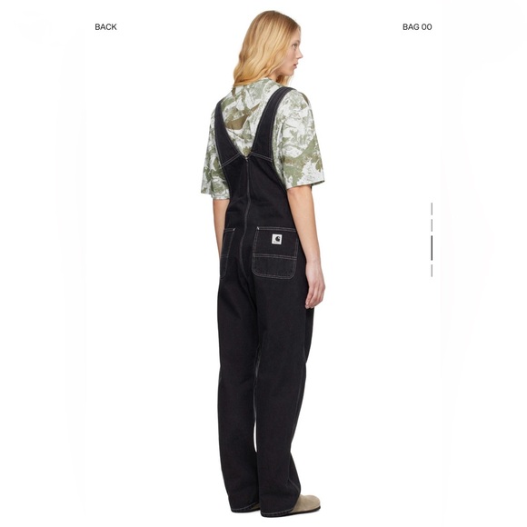 NWT   CARHARTT WORK IN PROGRESS   Black Bib Straight Denim Overalls   Size 26 - Picture 3 of 6